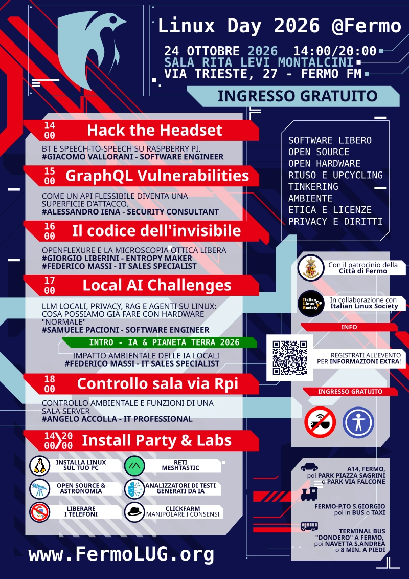 Locandina Linux Day 2026 @Fermo Locandina Linux Day 2026 @Fermo